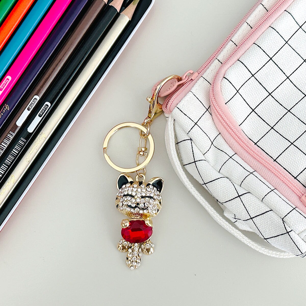 Wrapables Crystal Bling Key Chain Keyring with Tassel Car Purse Handbag Pendant