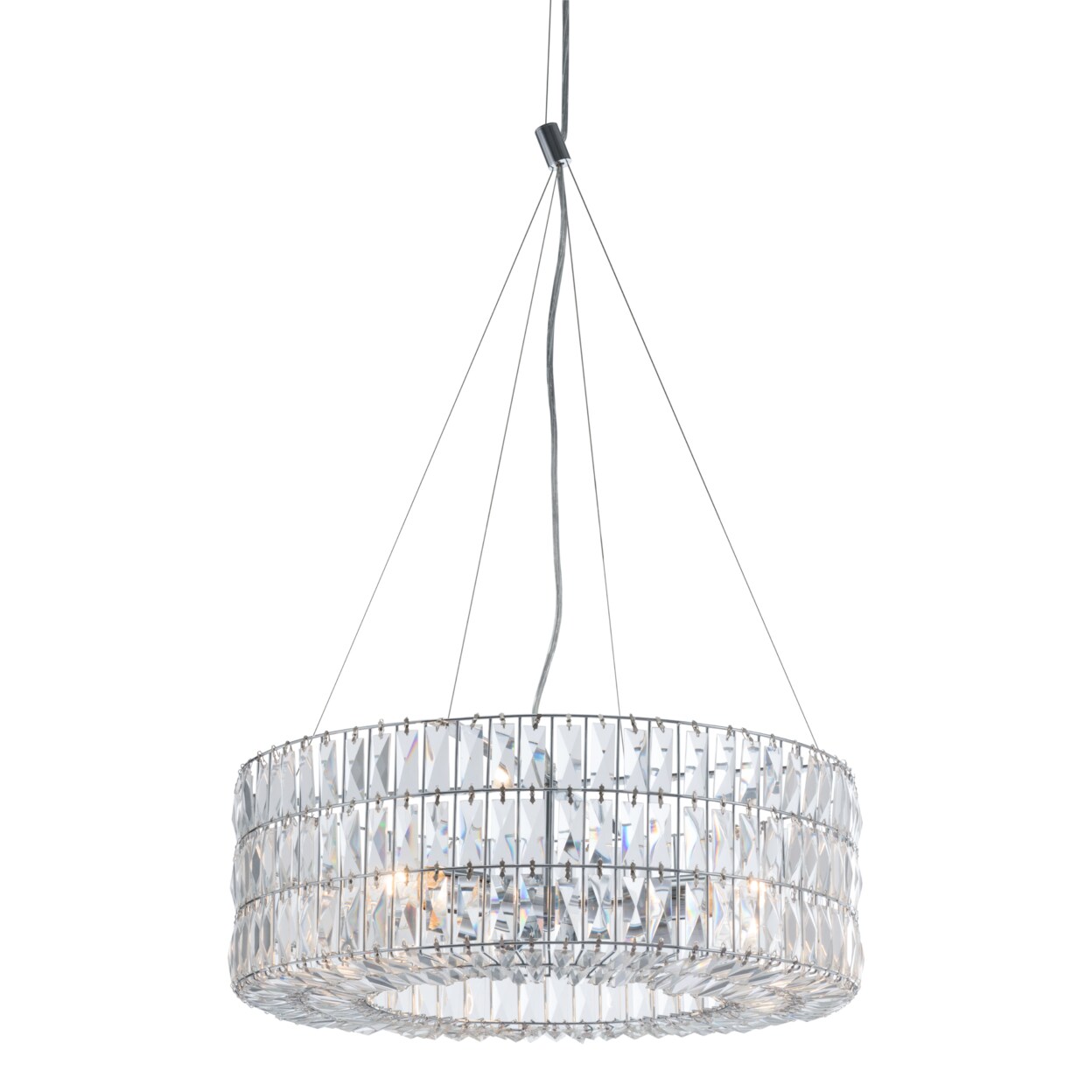 Jena Chrome Ceiling Lamp Chandelier Clear Crystal Hanging Light Fixture