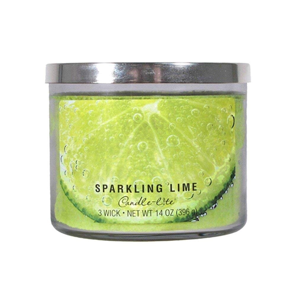 Candle-Lite 3 Wick Candle Jar- Sparkling Lime (14 Oz) 364656