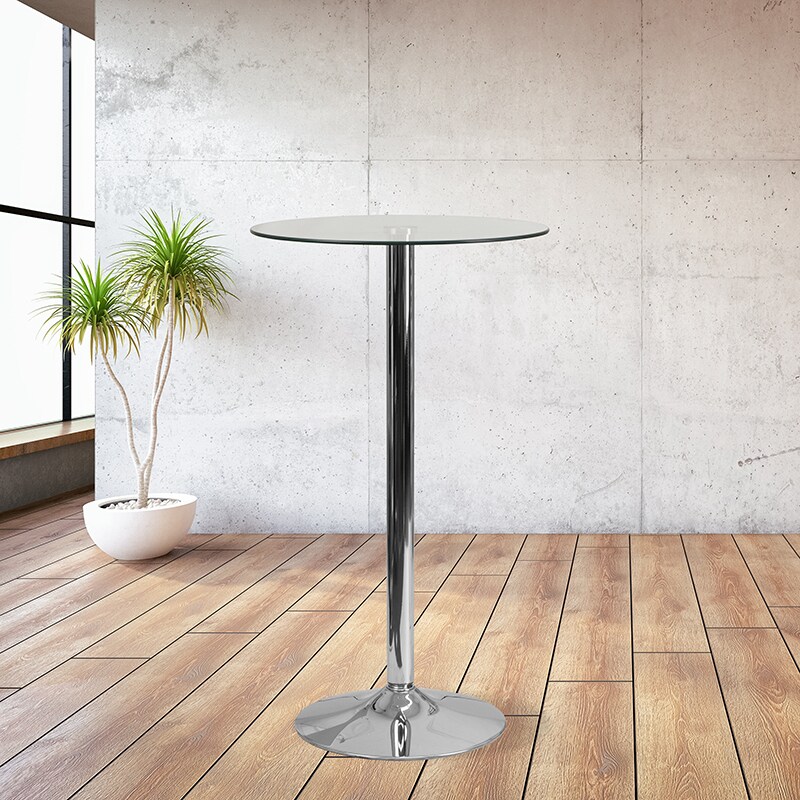 Round tall glass deals table