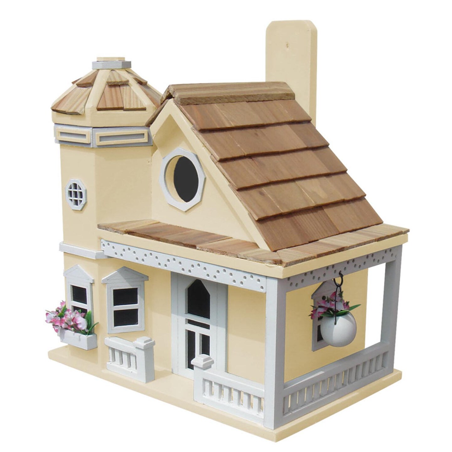 CC Outdoor Living 10&#x22; Yellow and Brown Victorian Manor Outdoor Garden Bird House