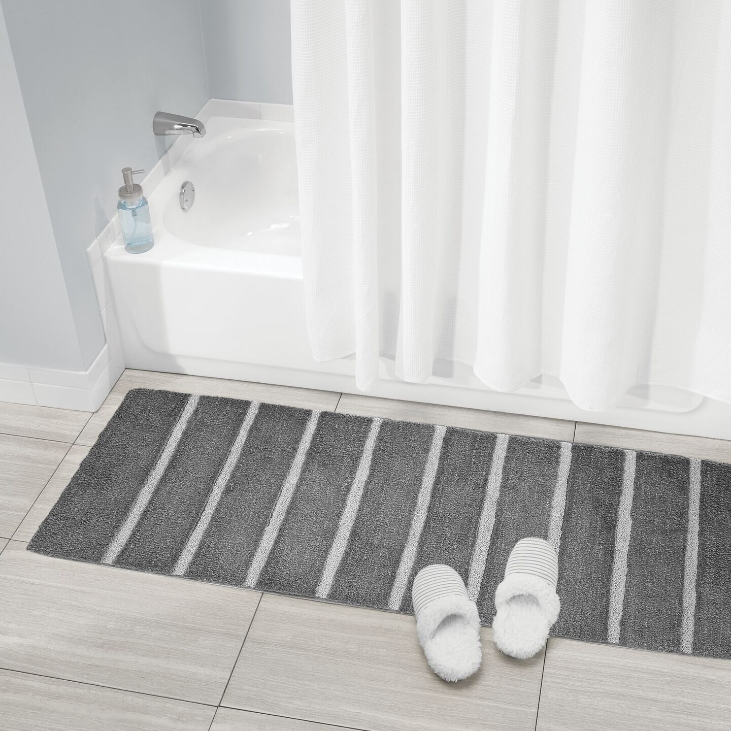 mDesign Soft Microfiber Polyester Rug, Non-Slip Spa Mat/Runner