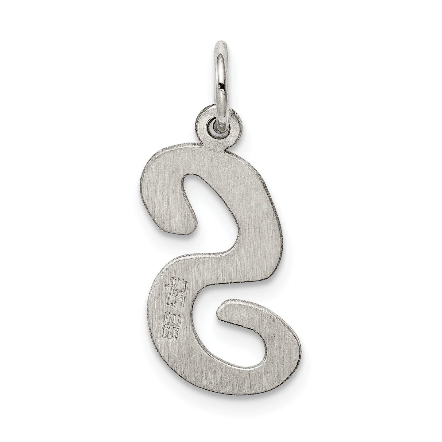 Sterling Silver Large Script Initial Letter S Charm Jewerly 21mm x 11mm