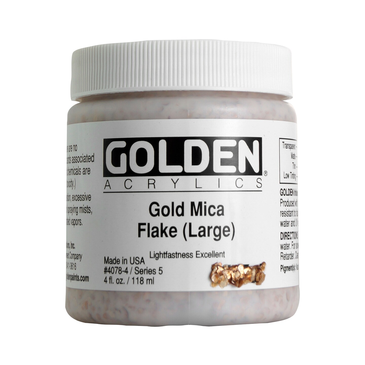 Golden&#xAE; Iridescent Acrylic, 4 Oz., Iridescent Gold Mica Flakes Large