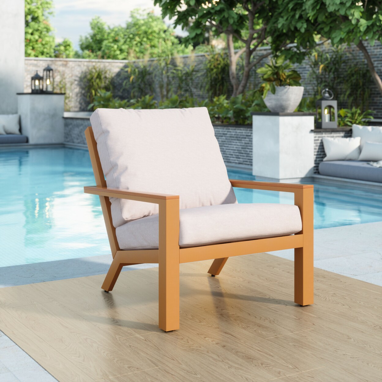 Zuo Modern Terrio Accent Chair Beige and Natural