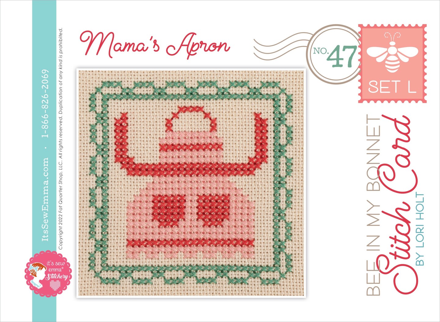 It's Sew Emma Stitch Cards 4/Pkg-Bee In My Bonnet Set L By Lori Holt