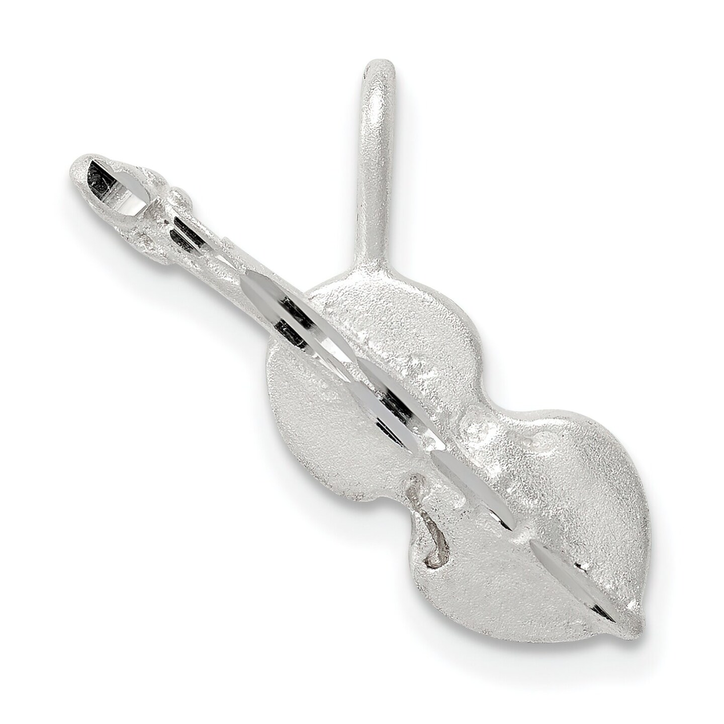 Sterling Silver Violin Pendant Music Charm FindingKing Jewerly 22mm x 8mm