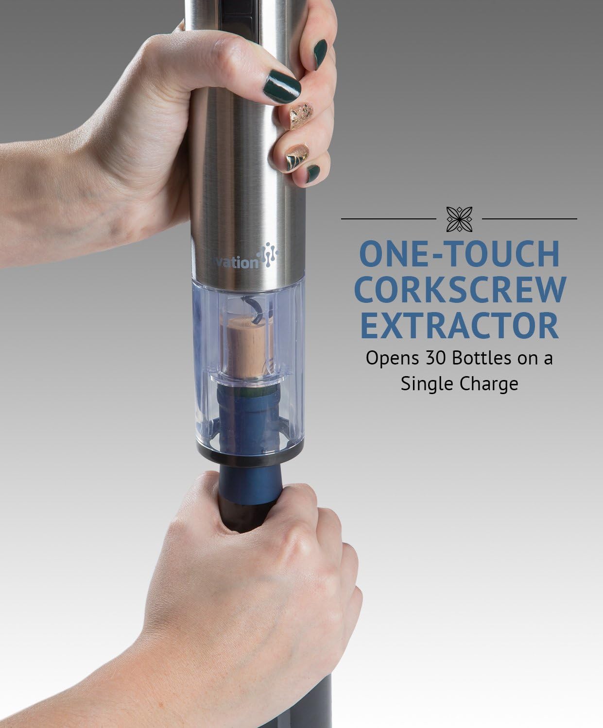 Ivation Electric Wine Opener, 7-Piece Wine Gift Set, Electric Bottle Opener, Wine Aerator Pourer