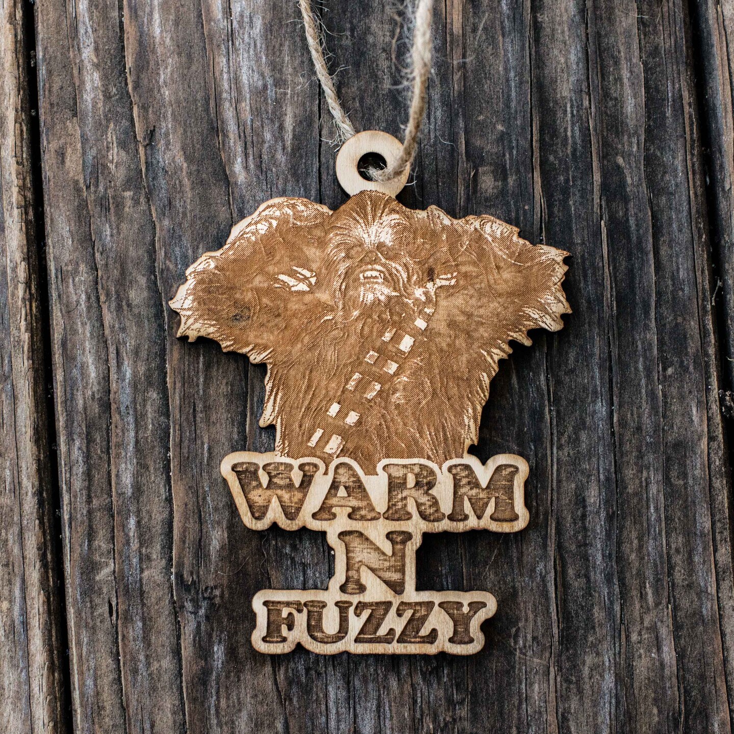 Ornament - Warm N Fuzzy - Raw Wood 3x4in Ornament - Warm N Fuzzy - Raw Wood 3x4in