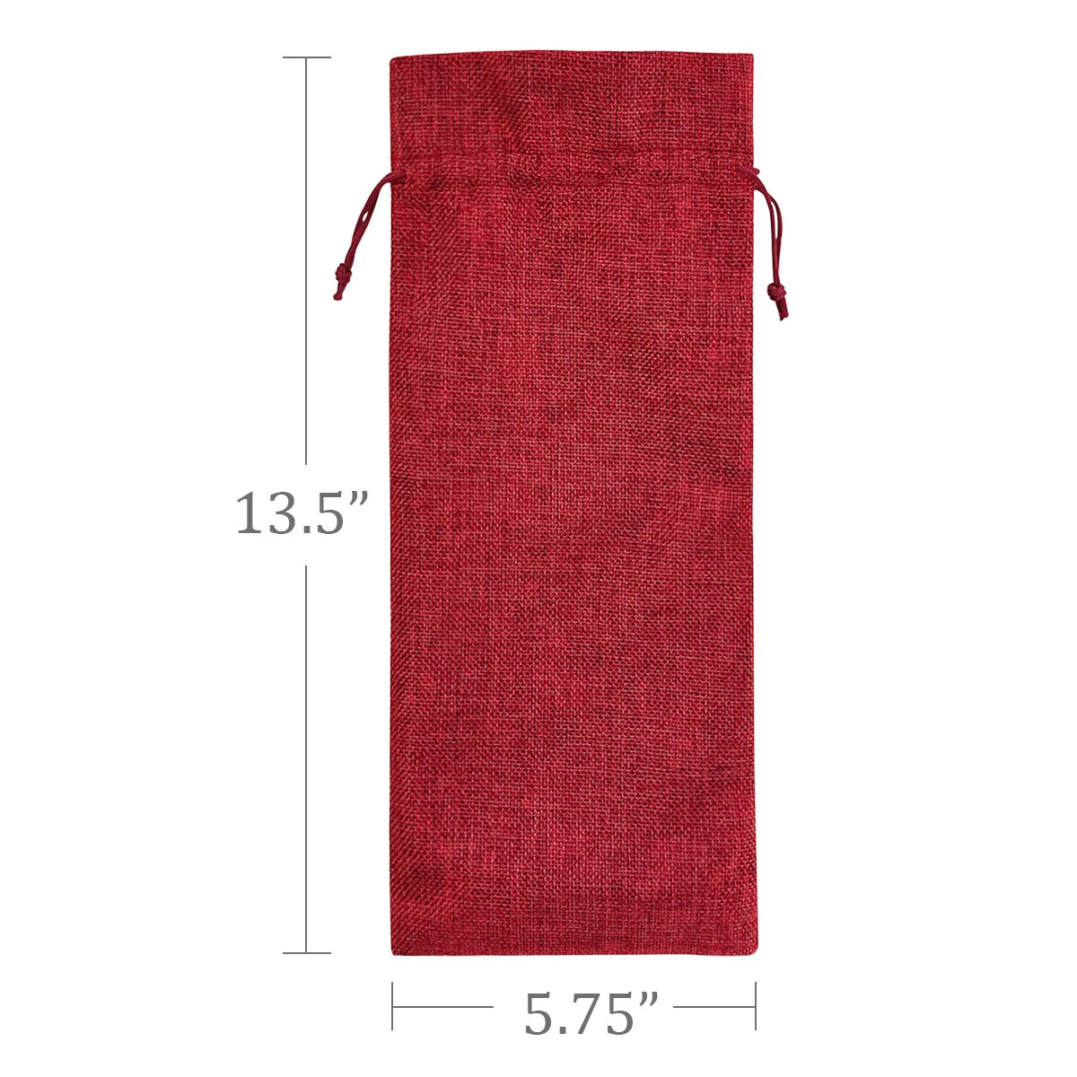 Wrapables Reusable Burlap Wine Bags, Rustic Gift Bags with Drawstring (Set of 8)