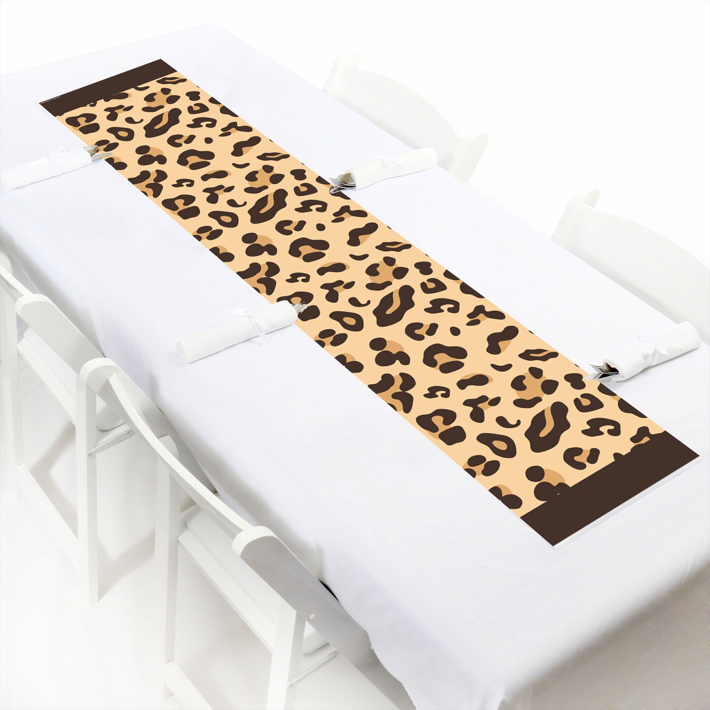 Big Dot of Happiness Leopard Print - Petite Cheetah Party Paper Table Runner - 12 x 60 inches