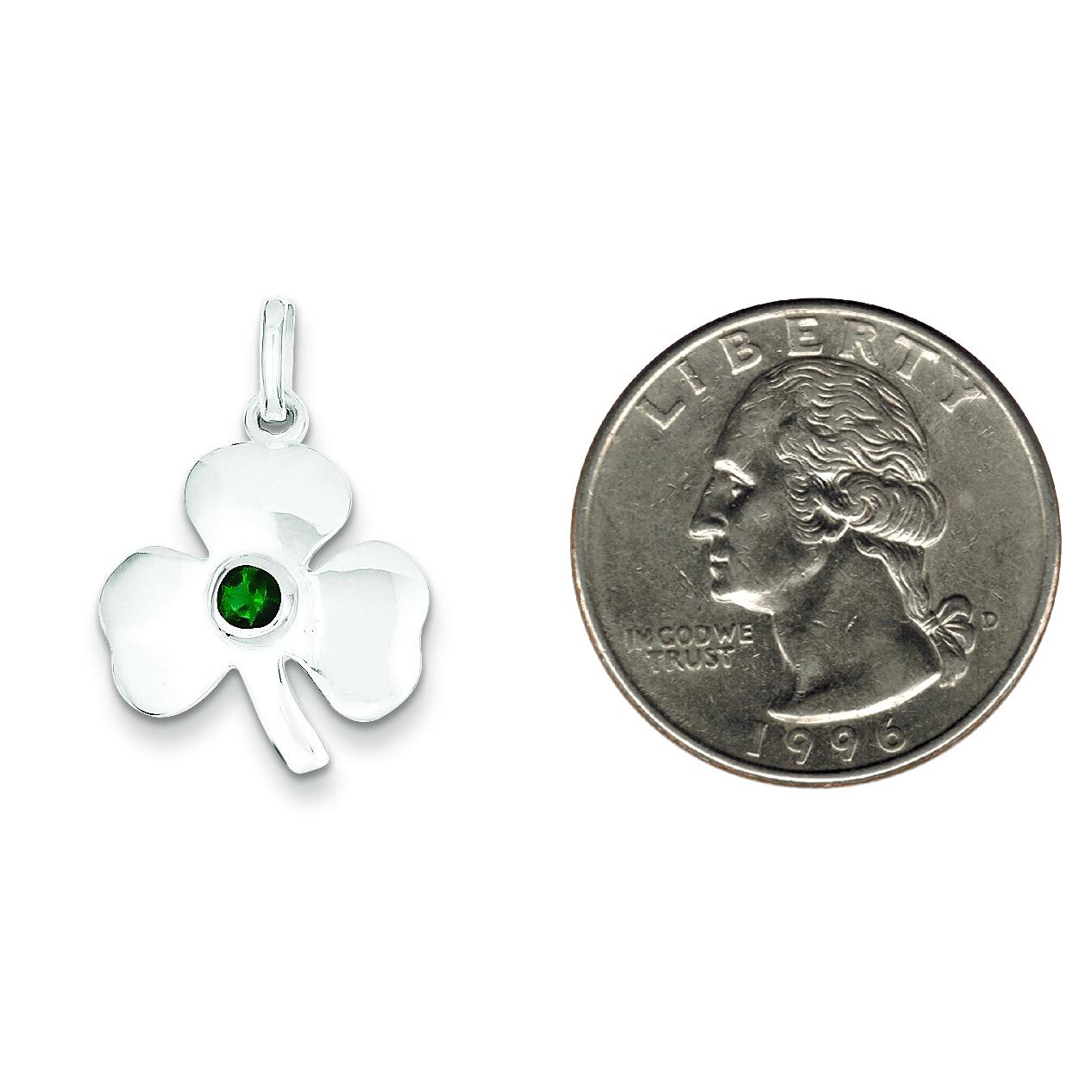 Sterling Silver Clover Charm Pendant Shamrock Jewelry 26mm x 18mm