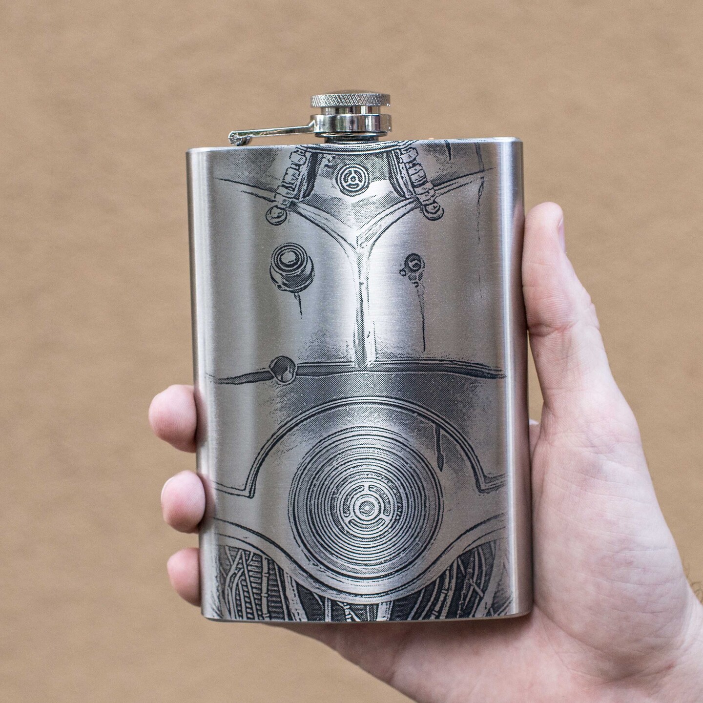 8oz Human Cyborg Relations Stainless Steel Flask 8oz Human Cyborg Relations Stainless Steel Flask
