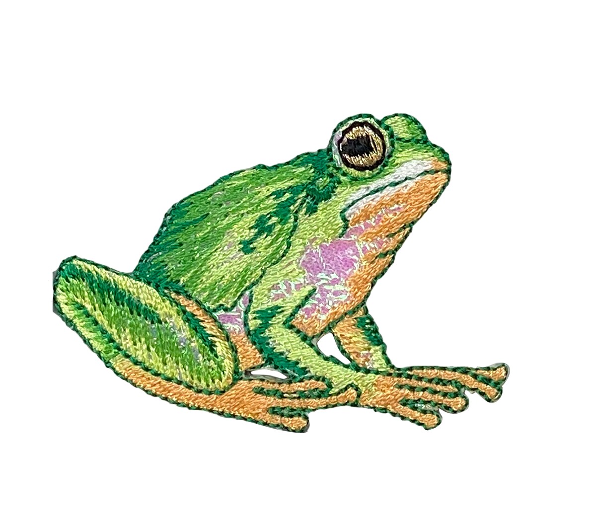 Tree Frog, Shimmery Green, Embroidered, Iron-on Patch