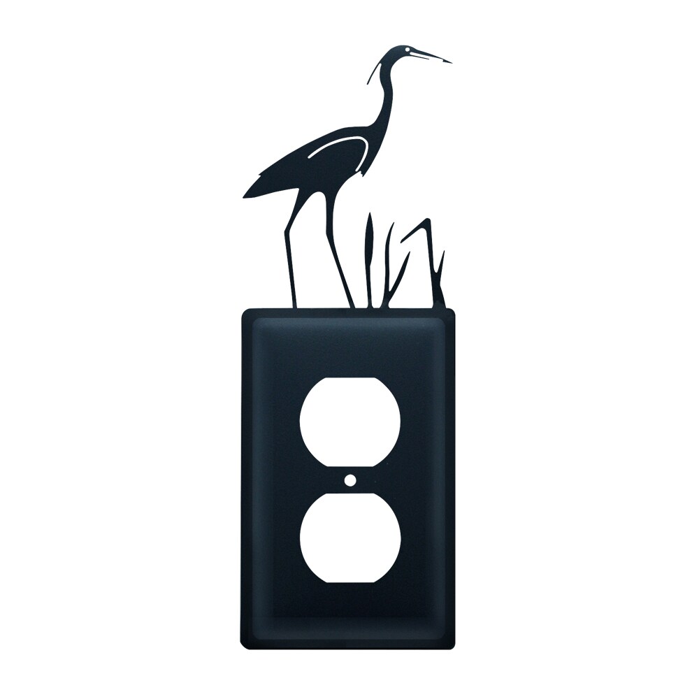 Village Wrought Iron Heron - Single Outlet Cover