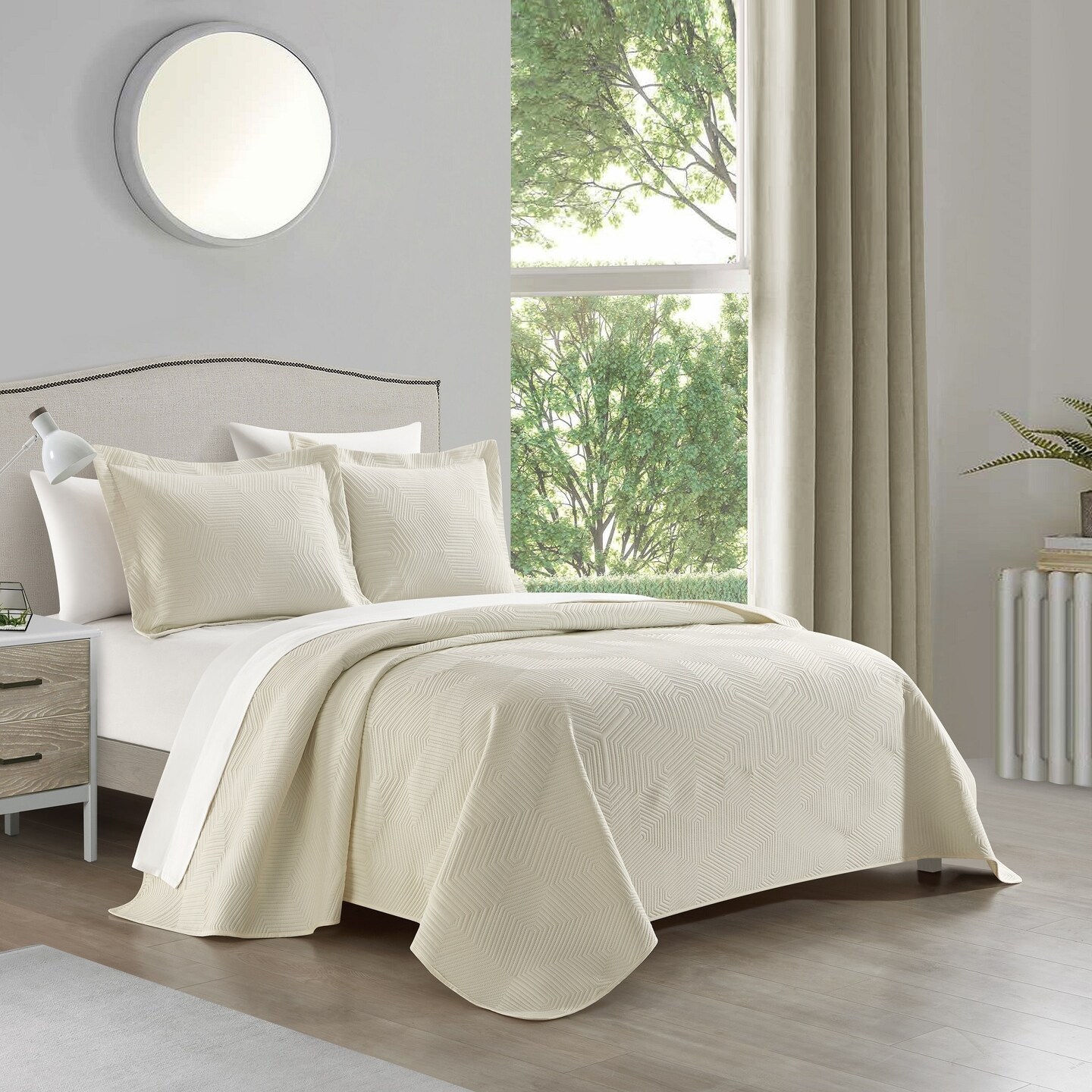 Chic Home NYandCO Home Idge 3 Piece Quilt Set Y-Shaped Geometric Pattern Bedding