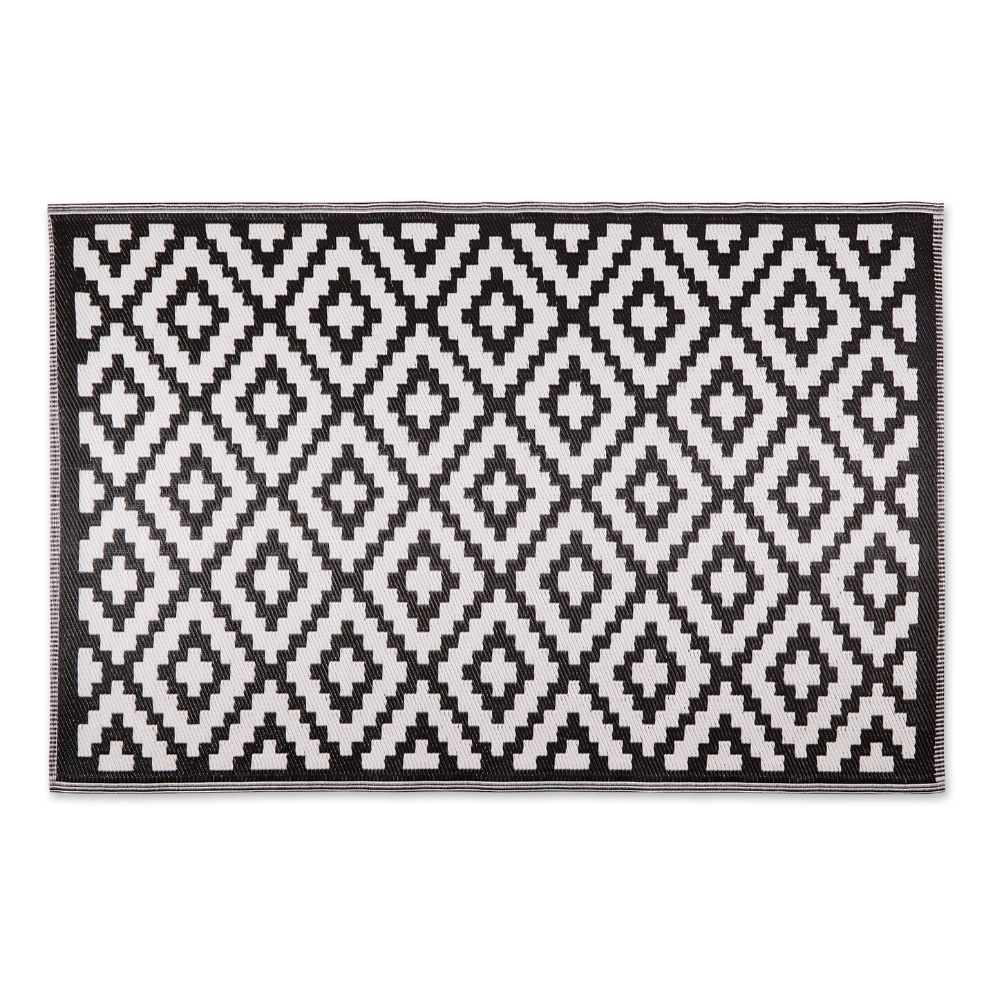 DII Black and White Mesa Outdoor Rug 4x6 Ft