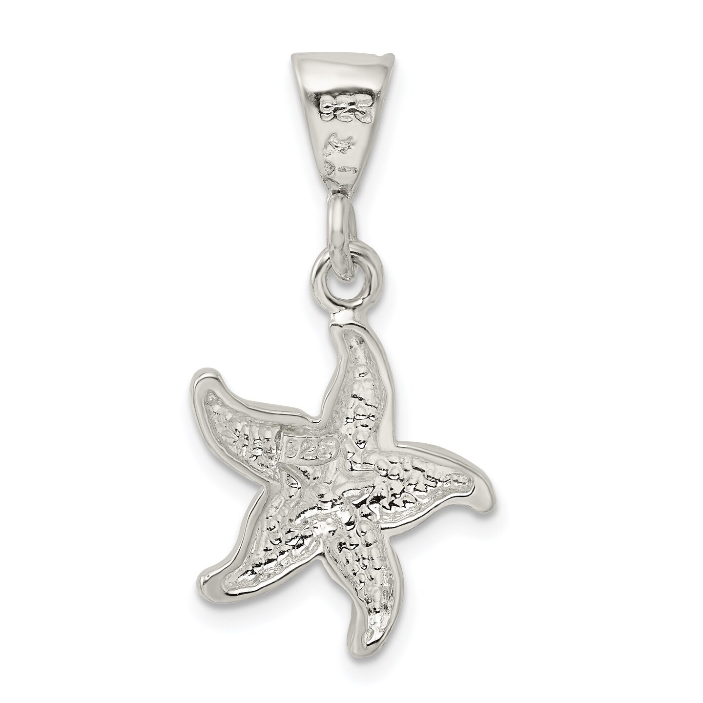 Sterling Silver Starfish Charm Jewelry Ocean Pendant 24mm x 18mm