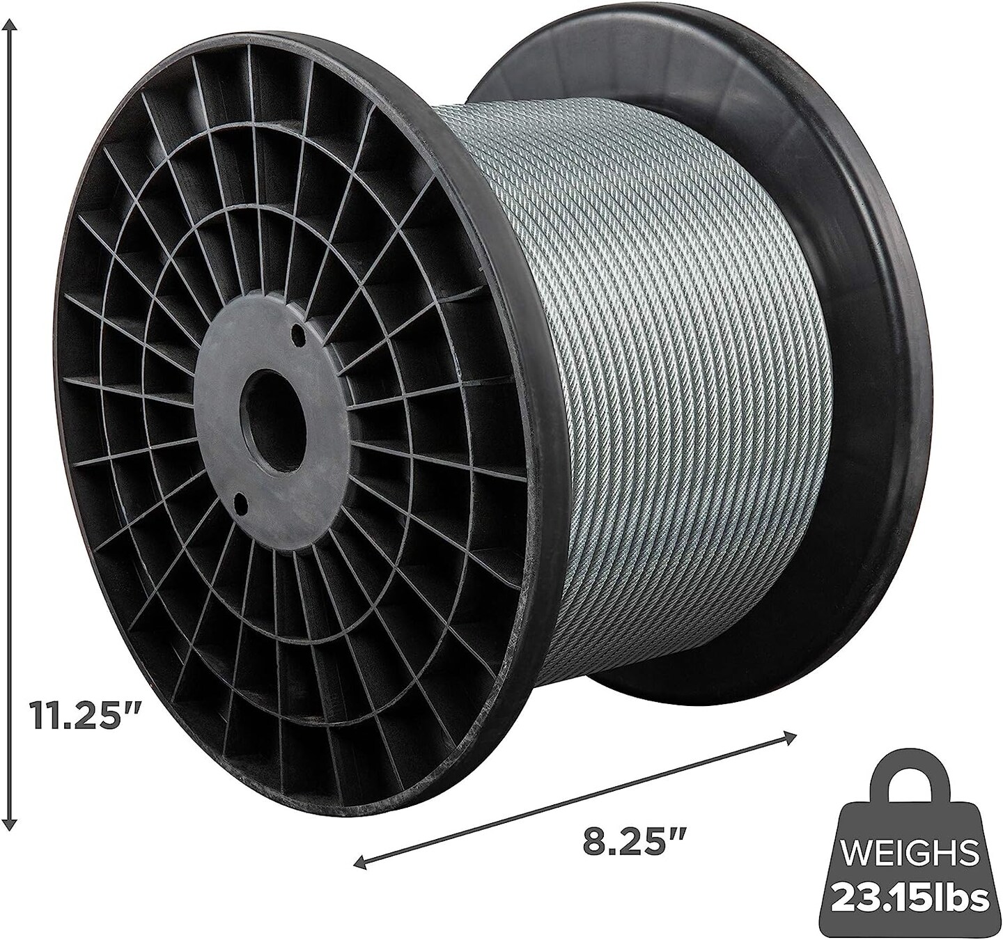 Jumbl 7x7 Wire Rope, 3/32" x 3/16" PVC Galvanized Wire, Coated Steel Aircraft Cable