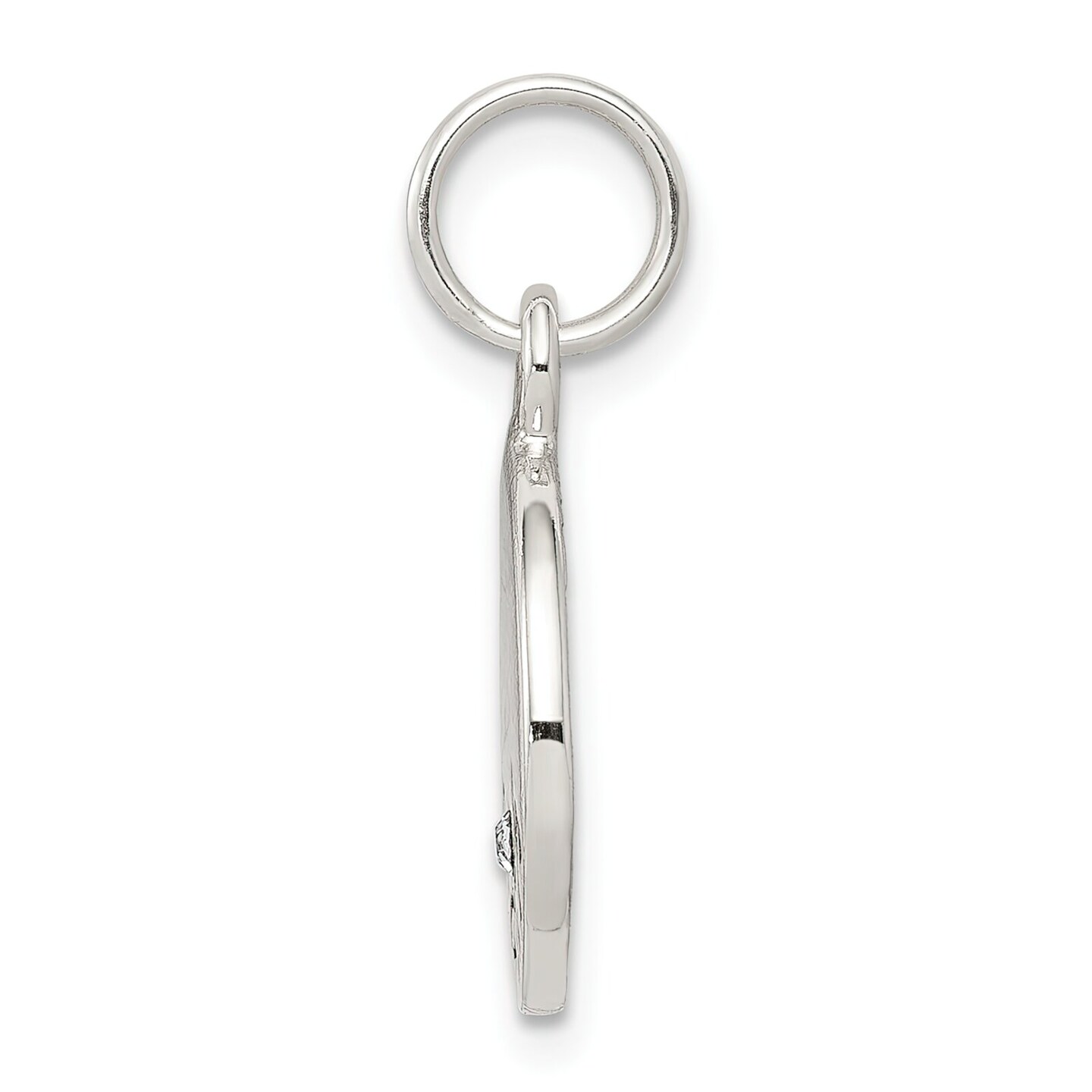 Sterling Silver  Crystal Faith Charm Jewerly 17mm x 13mm