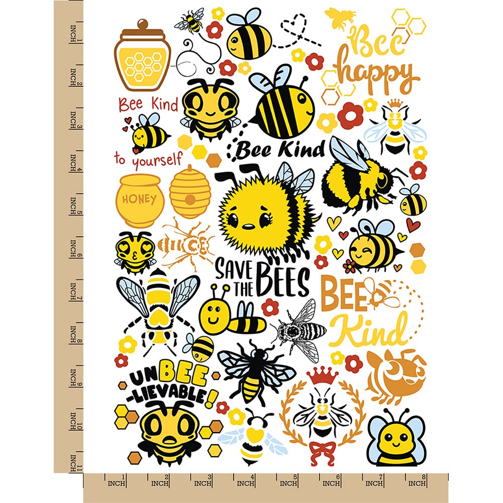 Buzzing Honey Bees Hive Temporary Tattoo Water Resistant Fake Body Art Set Collection