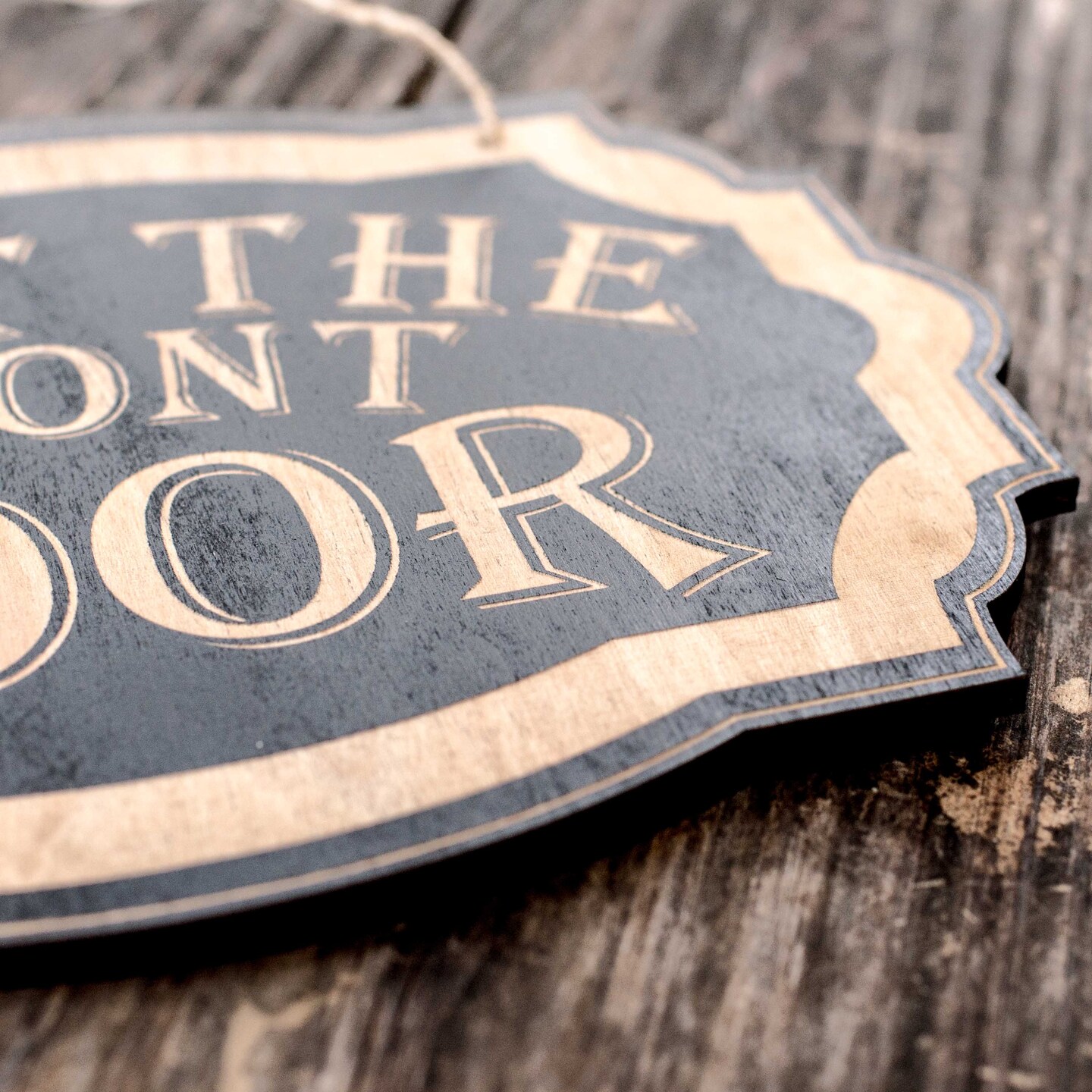 Shut the Front Door - Black Door Sign 7x9.5in