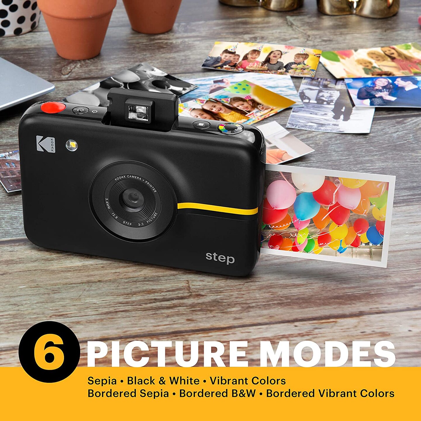 Kodak Step Digital Instant Camera with 10MP Image Sensor, ZINK Technology, Built-in Flash &#x26; 6 Picture Modes