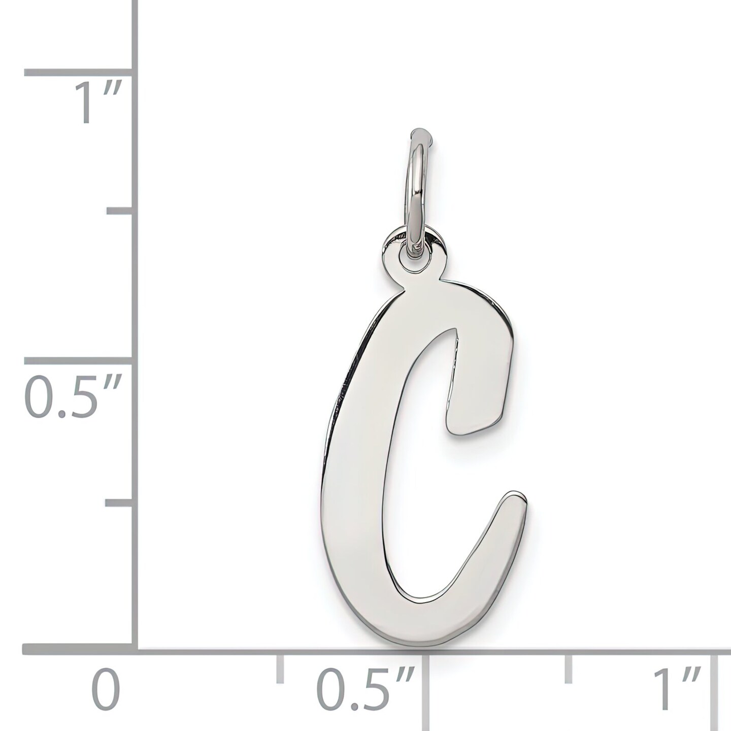 Sterling Silver Large Script Initial Letter C Charm Jewerly 21mm x 11mm