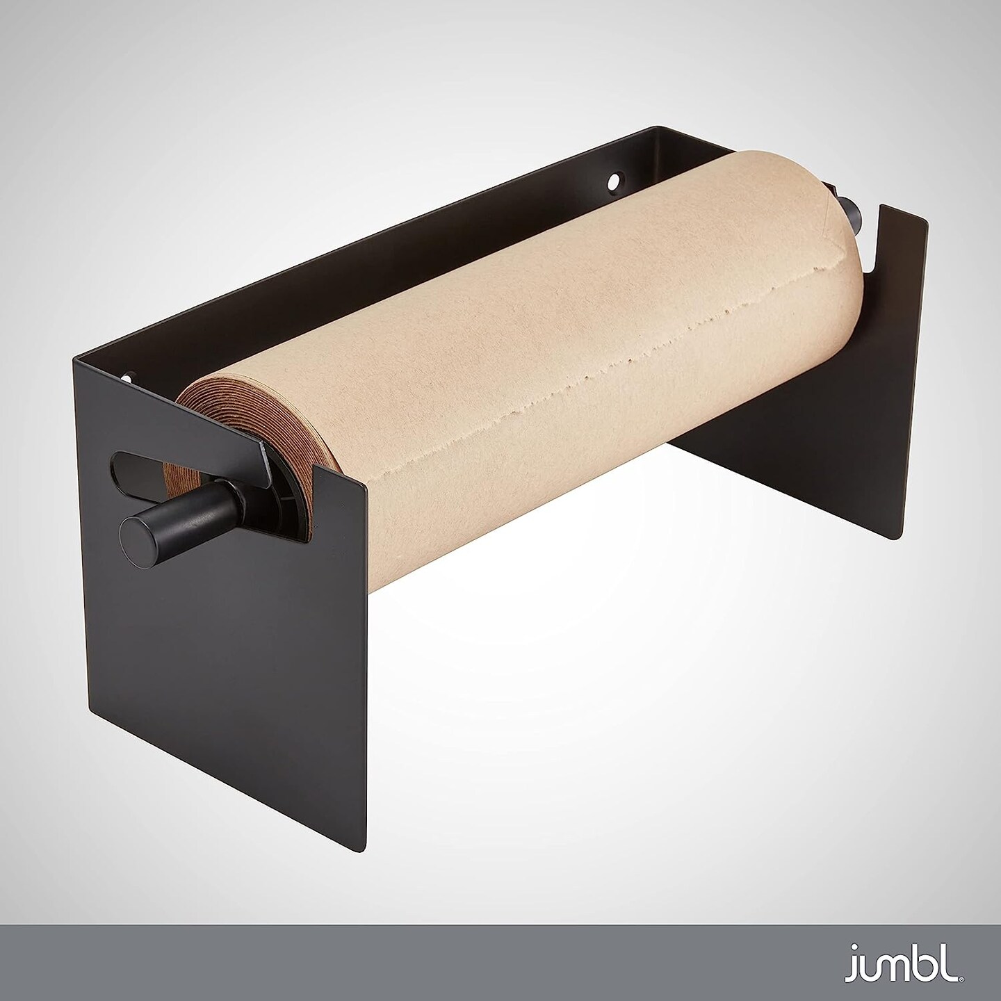 Excello Global Products Wall Mounted Kraft Paper Dispenser & Cutter: Includes 50 Meter Long Kraft Paper Roll - Perfect for To-Do Lists Daily Speci
