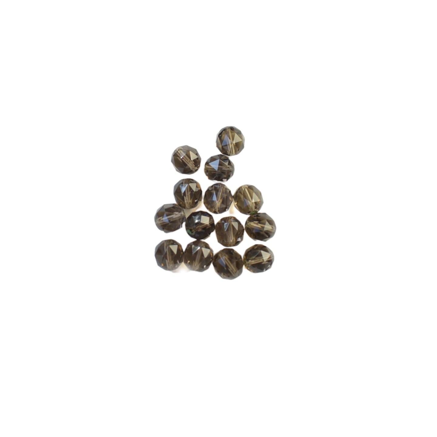 Smokey Quartz Stone Faceted Round 10mm Beads