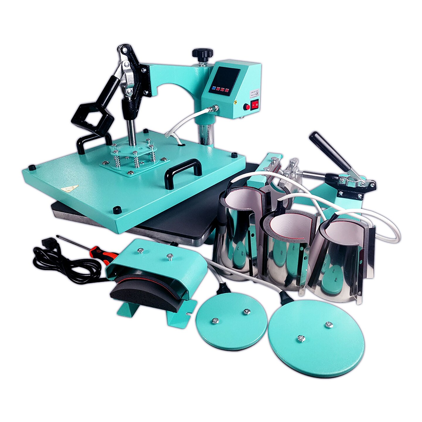 Swing Design 15&#x22; x 15&#x22; Swing Away 8-in-1 Heat Press - Turquoise