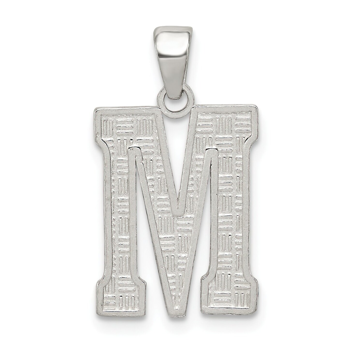 Letter M Alphabet Charm, Sterling silver