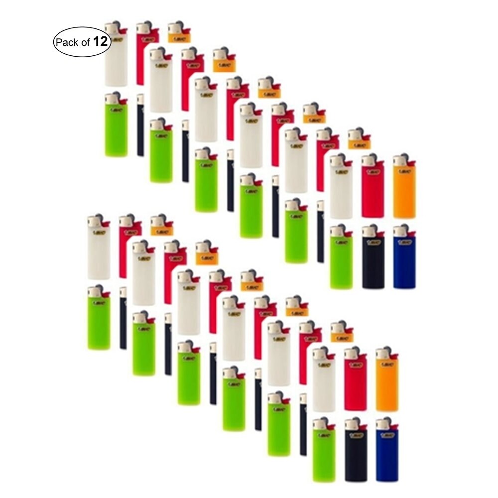 BIC   Mini Lighters - All Different Colours (Pack Of 12)
