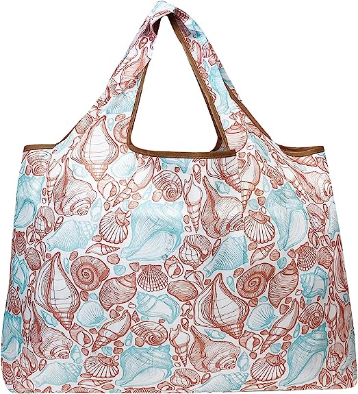 Wrapables Large Foldable Tote Nylon Reusable Grocery Bag, 3 Pack