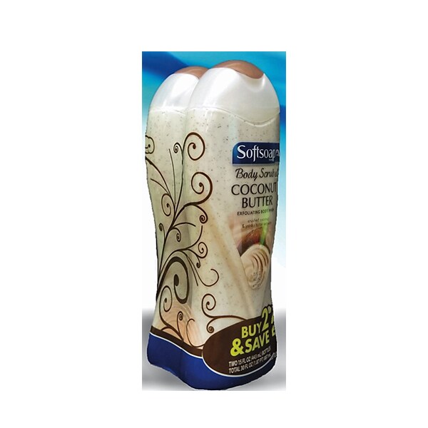 Soft Soap Body Wash and Scrub with Coconut Butter 2 in 1 Pack(887ml)