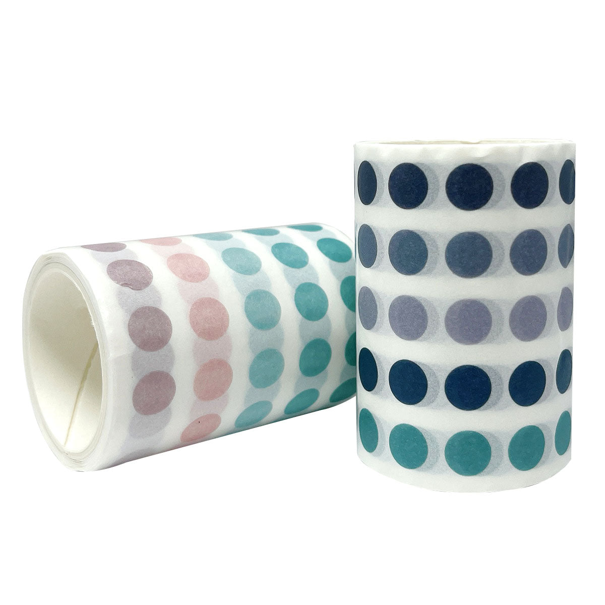 Wrapables Colorful Dots Washi Masking Tape, Round Circle Stickers for Scrapbooking, Planners, Bullet Points, and Journals 6M Length Total (Set of 2)