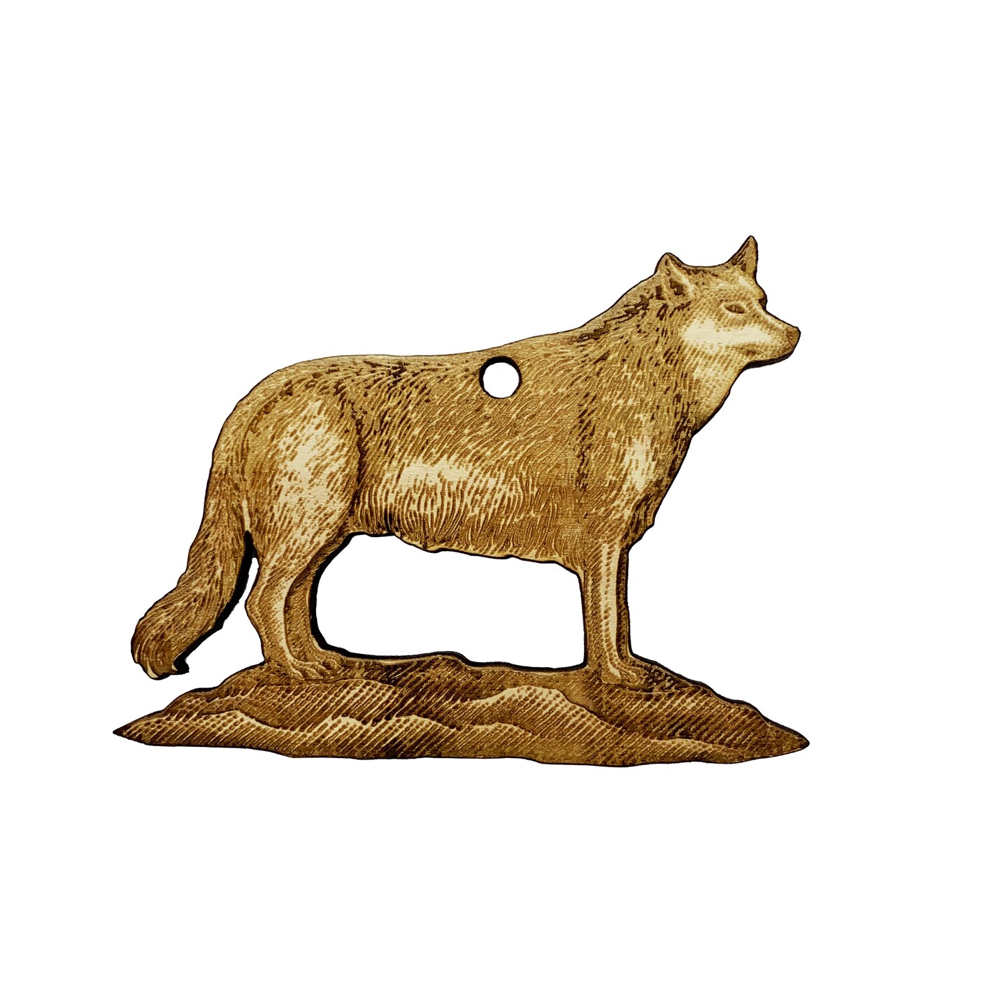 Ornament - White Wolf - Raw Wood Ornament - White Wolf - Raw Wood