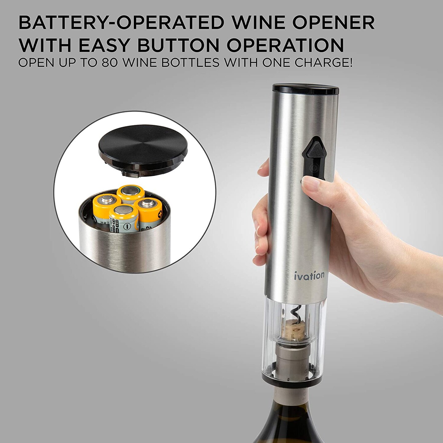 Ivation Electric Wine Opener, 9-Piece Wine Gift Set, Electric Bottle Opener, Wine Aerator Pourer