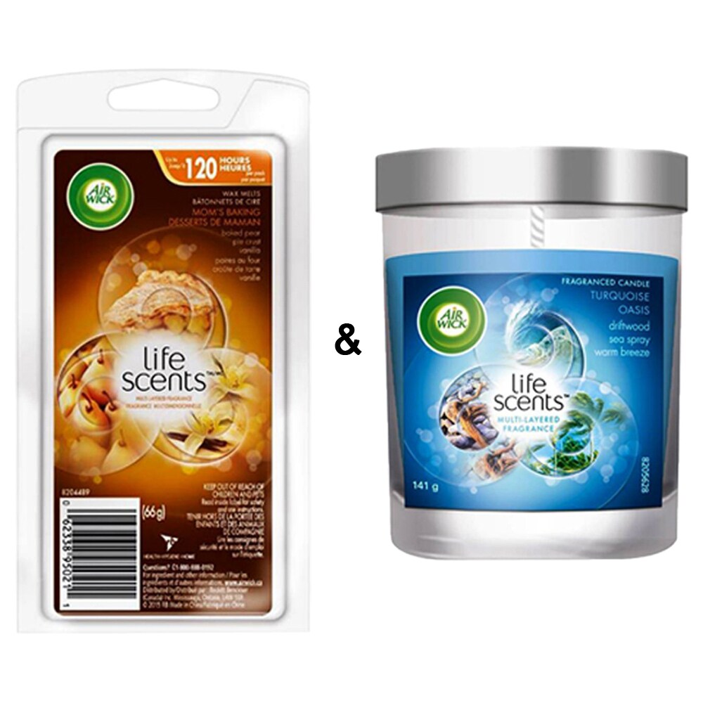 Air Wick AIRWICK Wax Melts Life Scents MOM?S BAKING 66gr and AIRWICK Candle Good To Be Home TURQUOISE OASIS 5oz