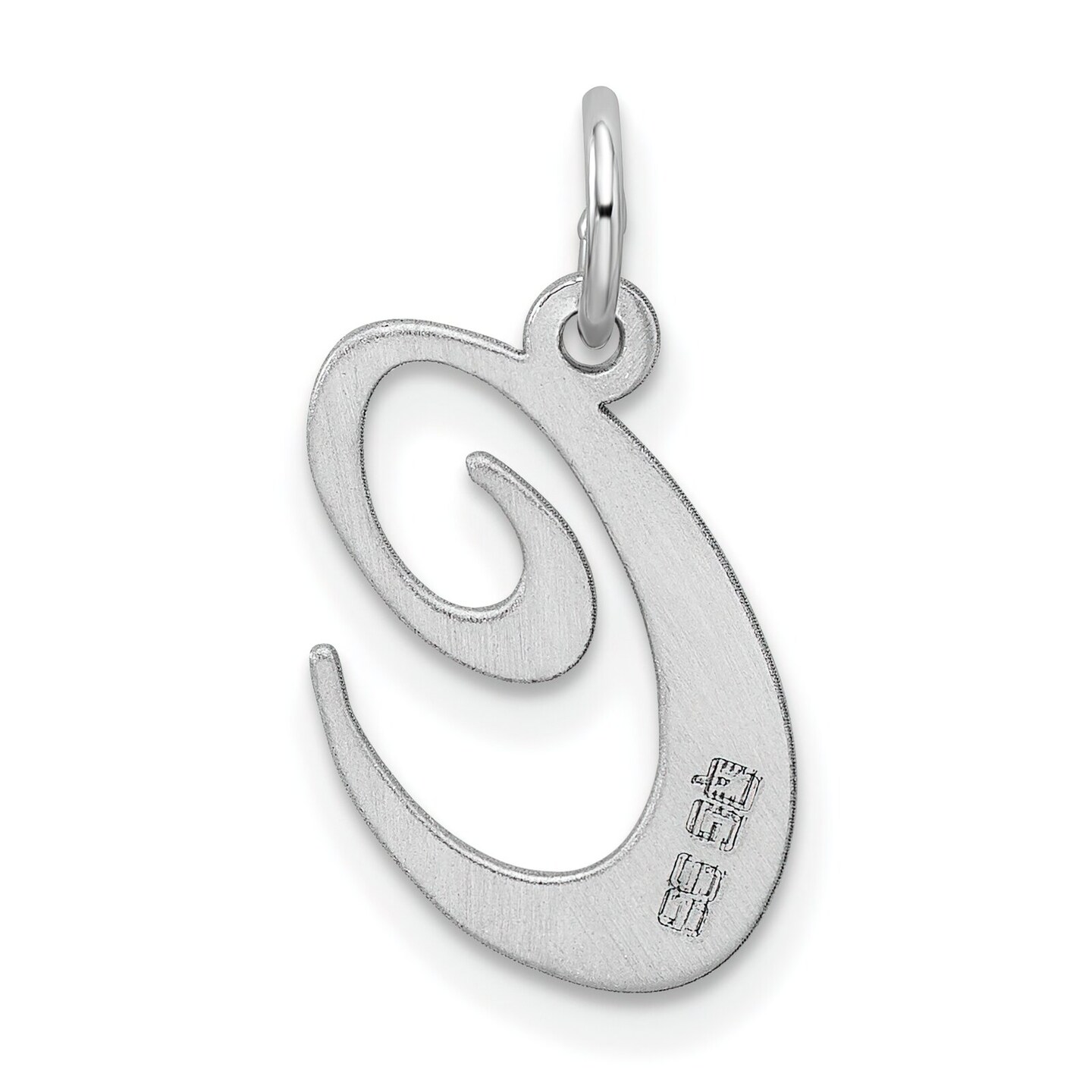 Sterling Silver Medium Script Initial Letter C Charm Jewerly 18mm x 13mm