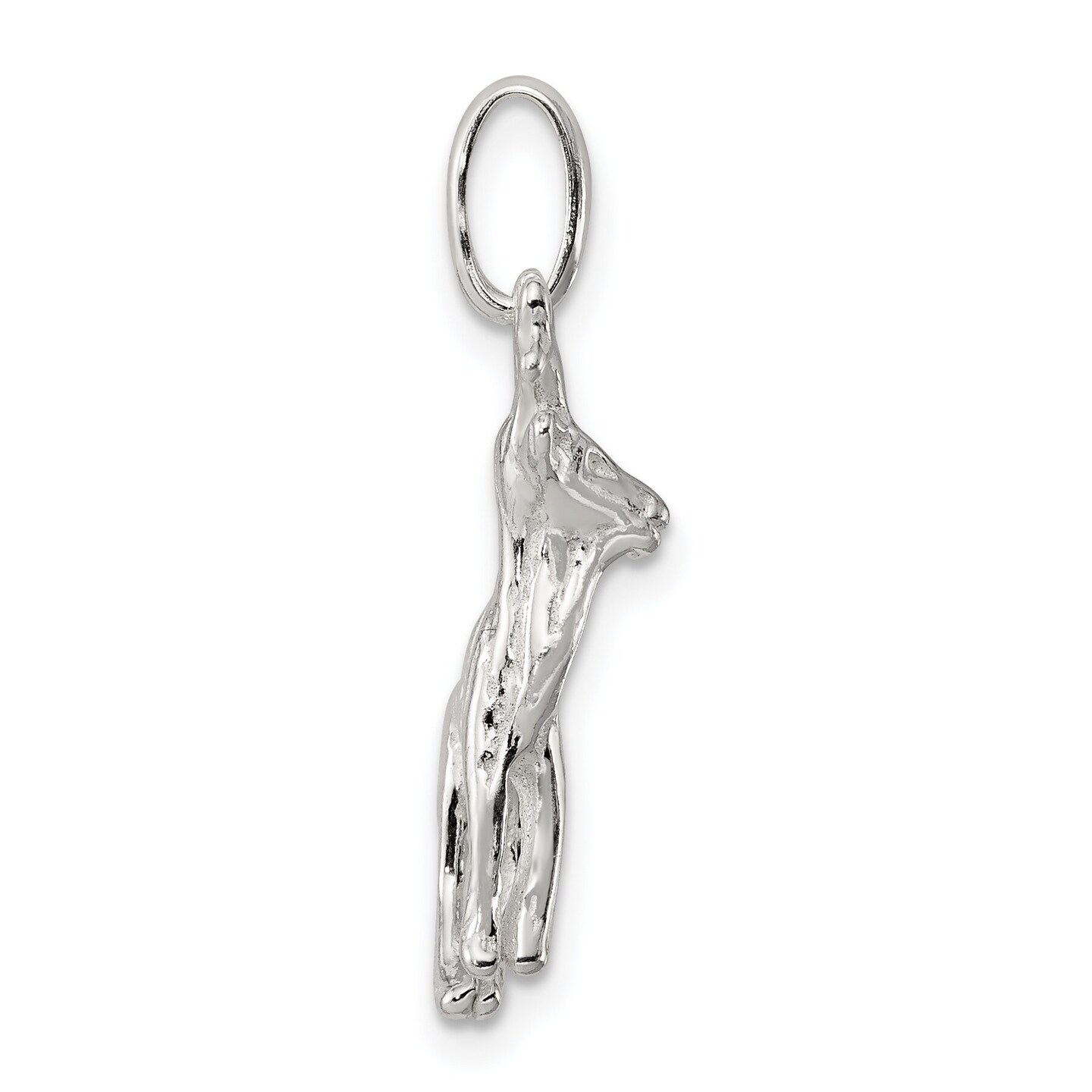 Sterling Silver Deer Charm Pendant Animal Jewelry 22mm x 15mm