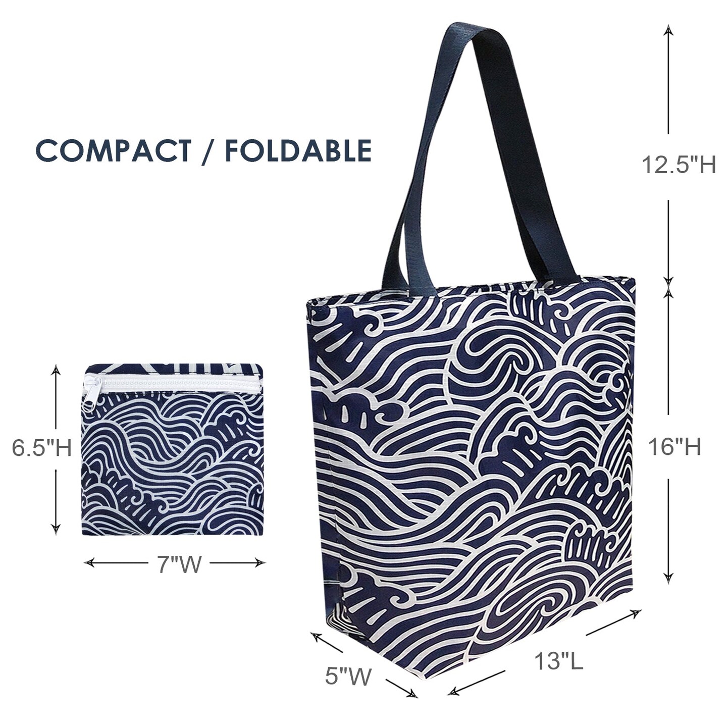 Wrapables Carryall Shopping Travel Tote Bag with Durable Ripstop Polyester - Foldable, Waterproof, and OEKO-TEX Certified