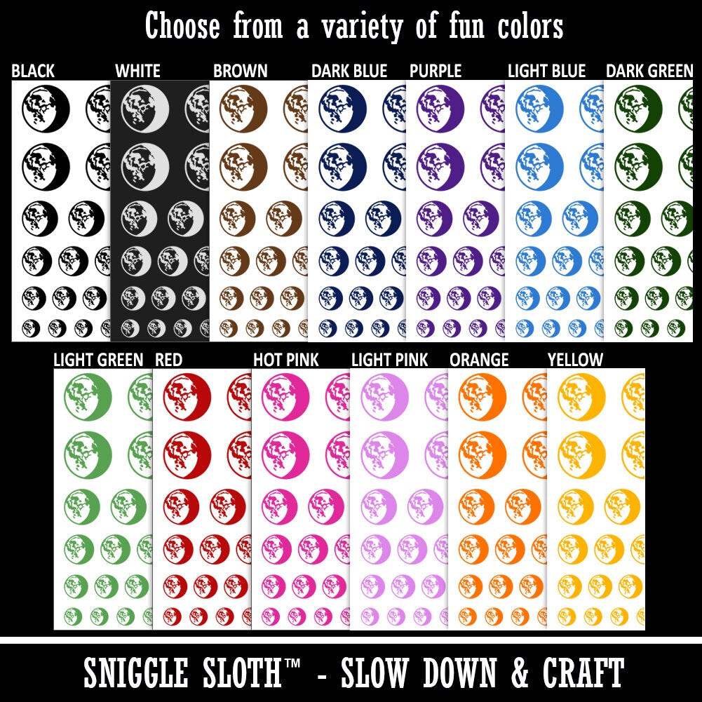 Waning Gibbous Moon Phase Temporary Tattoo Water Resistant Fake Body Art Set Collection