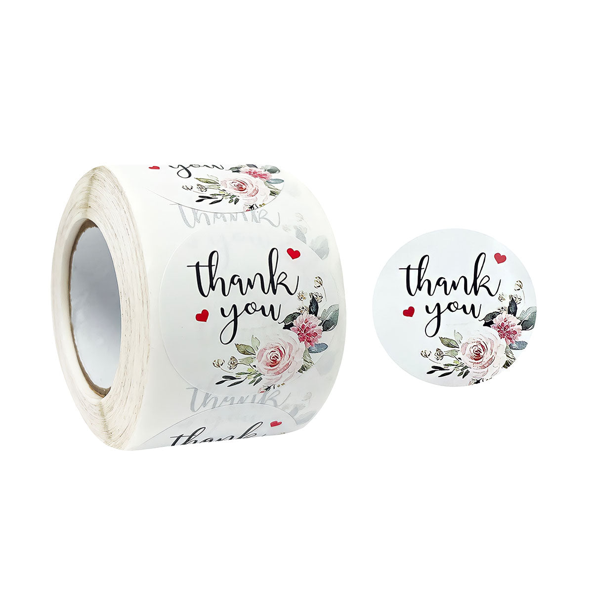 Wrapables 1.5 / 2 Thank You Stickers Roll, Sealing Stickers and Labels for Boxes, Envelopes, Bags, Small Businesses, Weddings, Parties (500pcs)