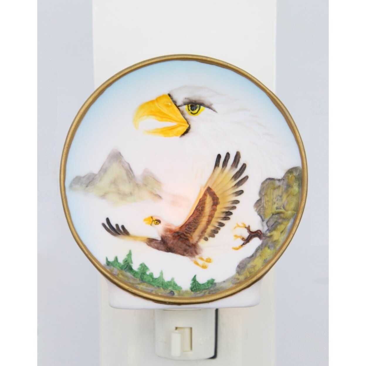 Hand Painted Ceramic Plug-In Nightlight, Home DecorPatriot Gift,Home D&#xE9;cor