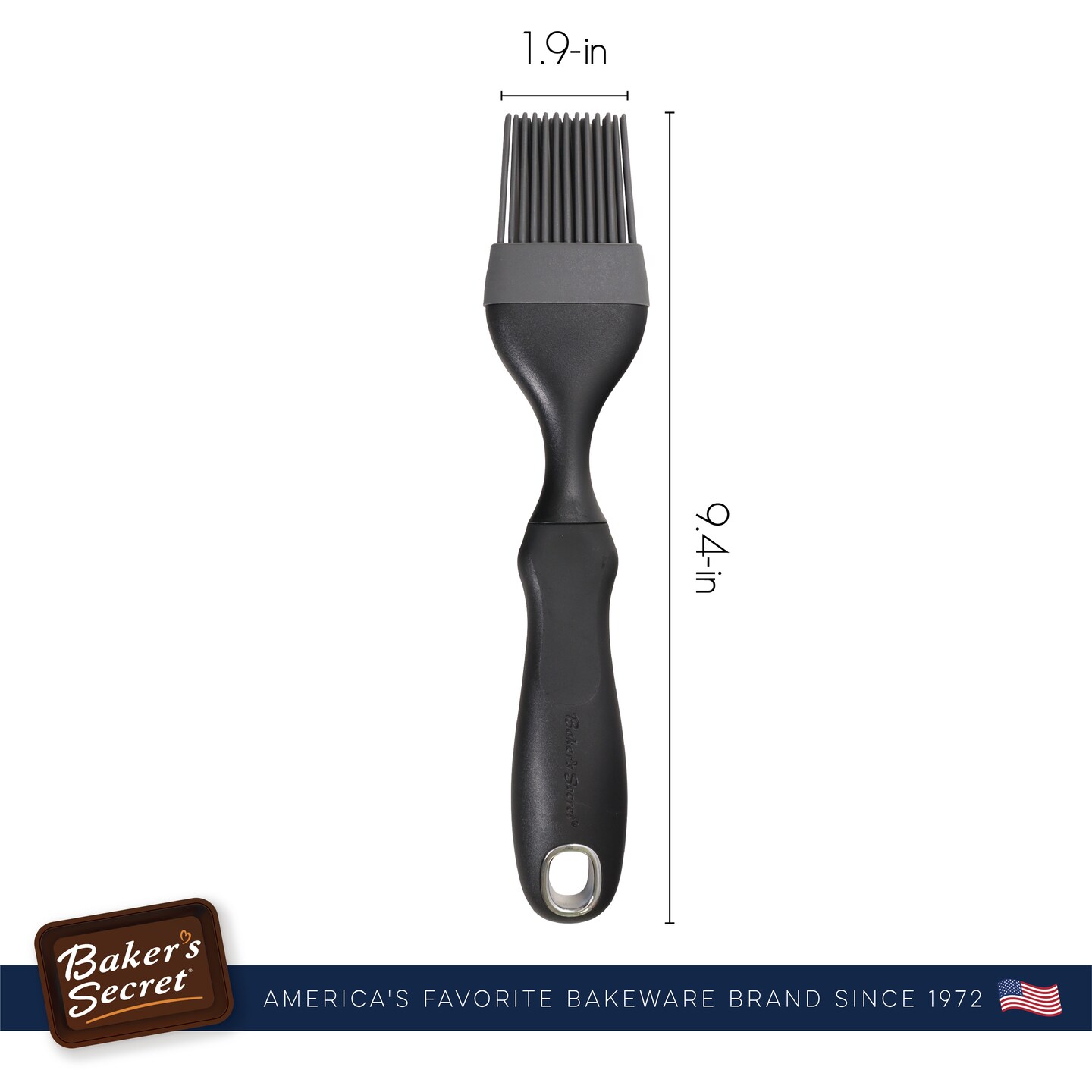Baker's Secret - Silicone Brush with Grip Handle, for Pastry, Oil Baking, BBQ and Grilling, Baking Utensils Accessories