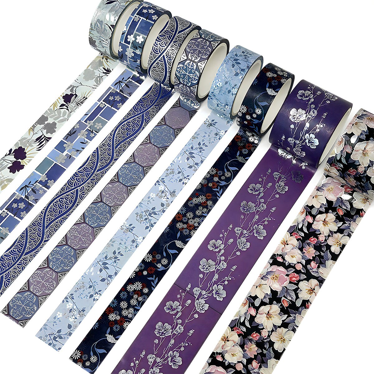 Wrapables Nature Metallic Foil Washi Tape Set for Scrapbooking, Stationery, Diary, Card Making