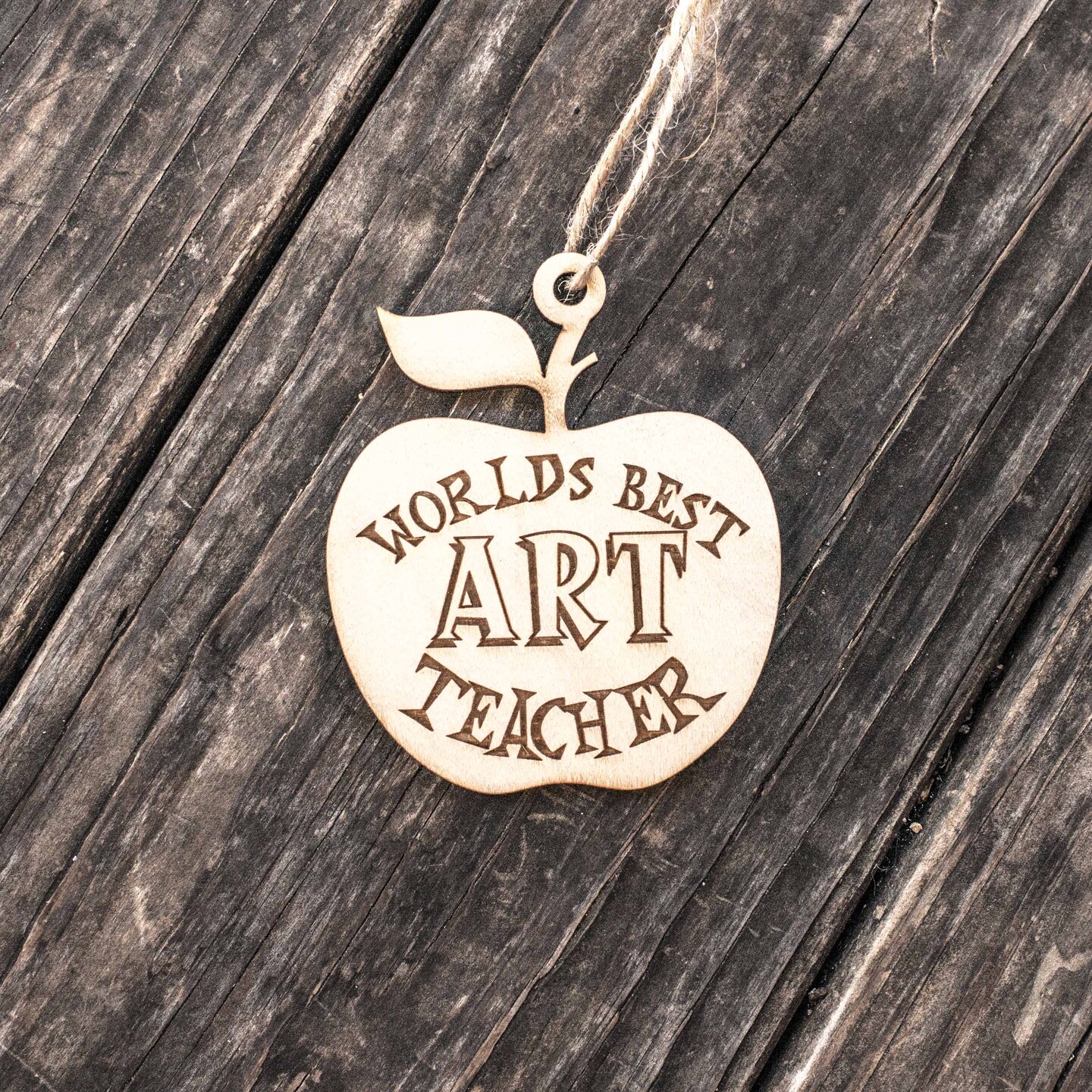 Ornament - World's Best Art Teacher - Raw Wood 3x3in Ornament - World's Best Art Teacher - Raw Wood 3x3in