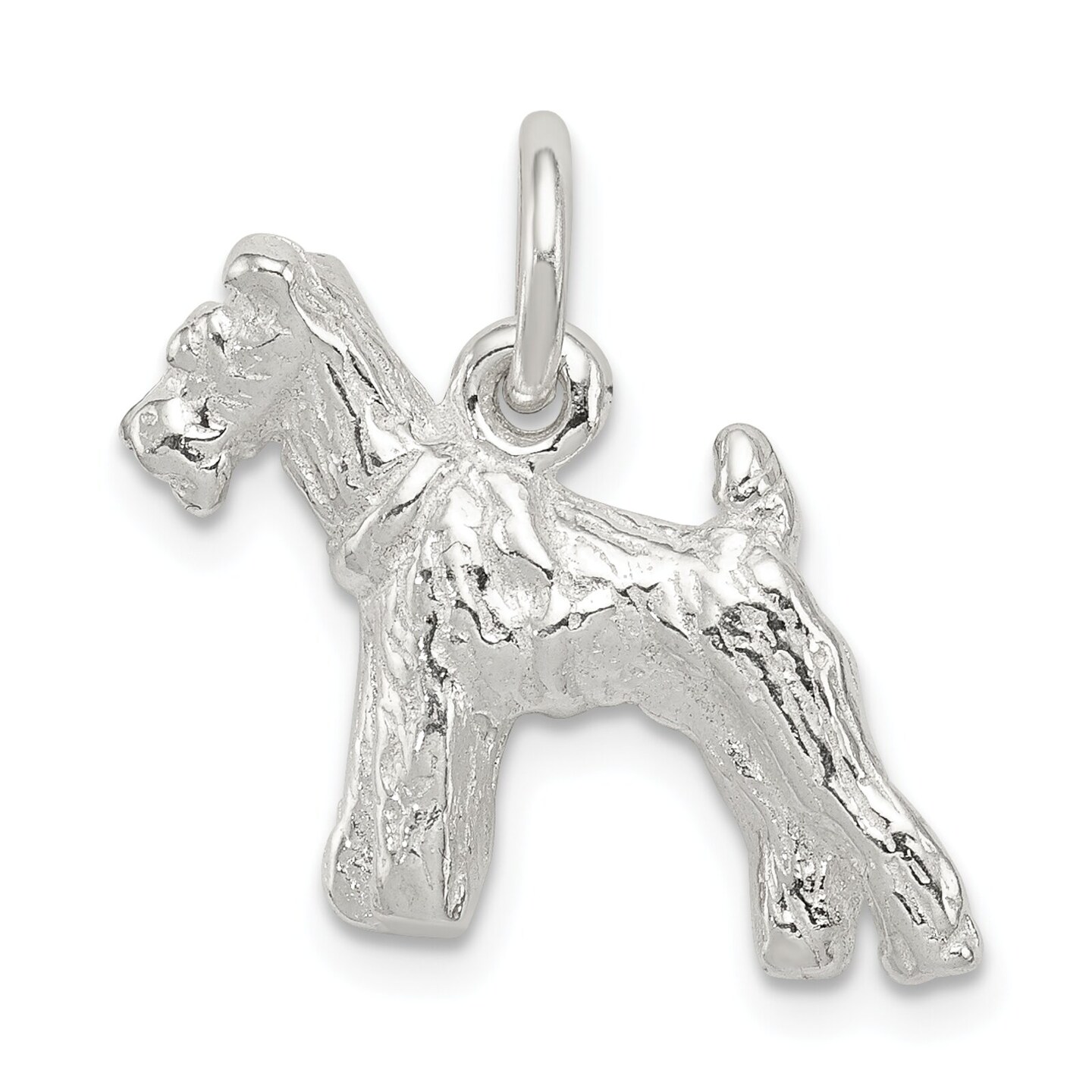 Sterling Silver Schnauzer Charm Pendant Dog Jewelry 16mm x 19mm