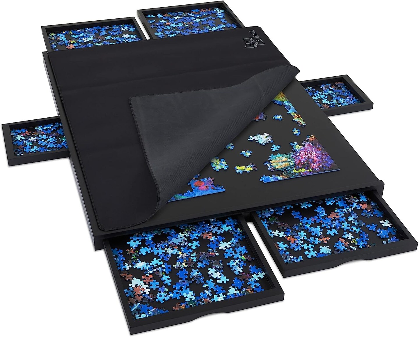 Jumbl 1500 Piece Puzzle Board, 27” x 35” Wooden Jigsaw Puzzle Table & Trays